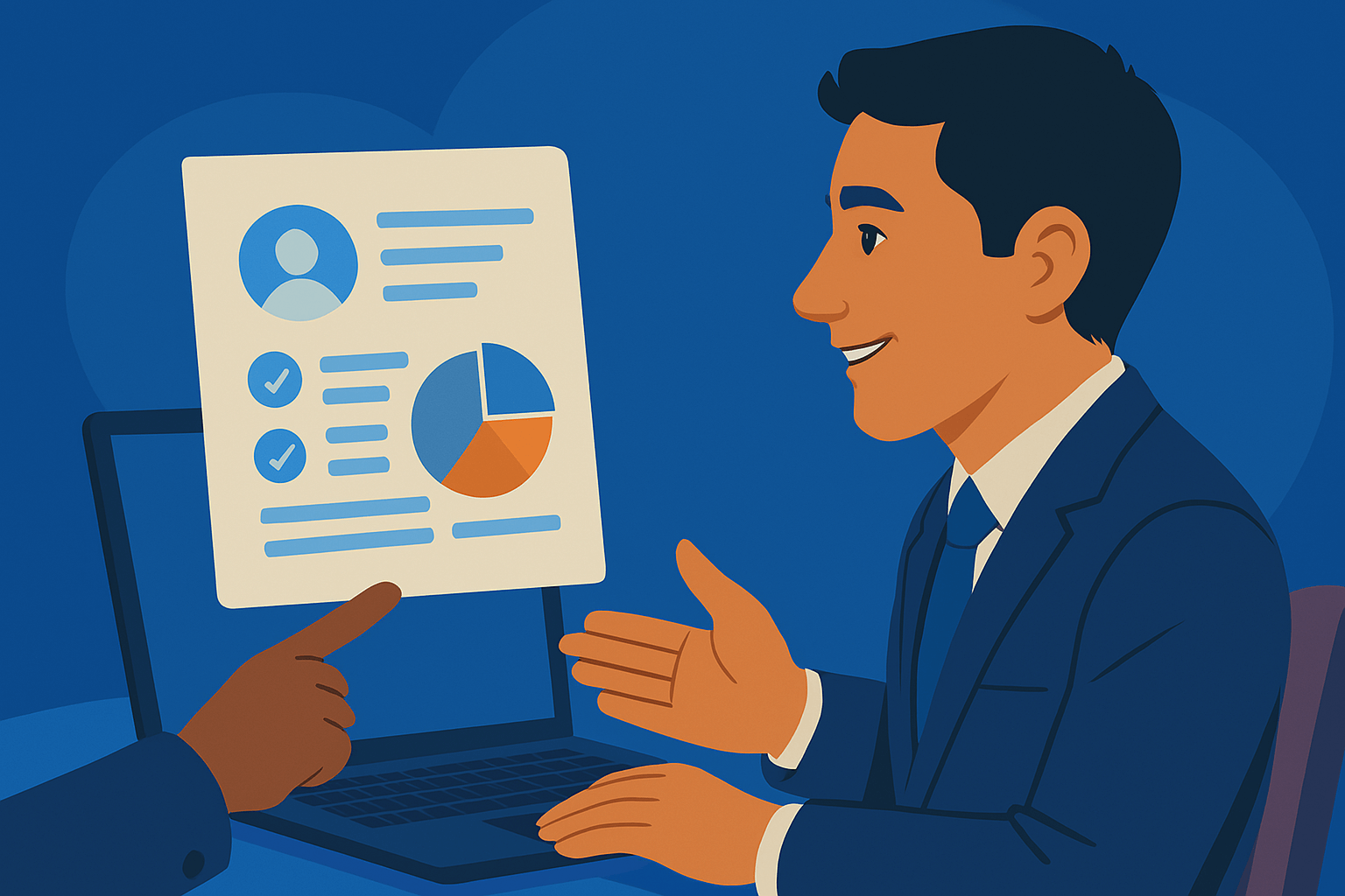 Performance analytics dashboard showing interview results